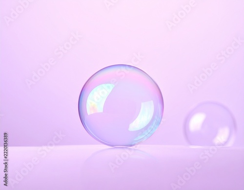 Soap bubble on purple background