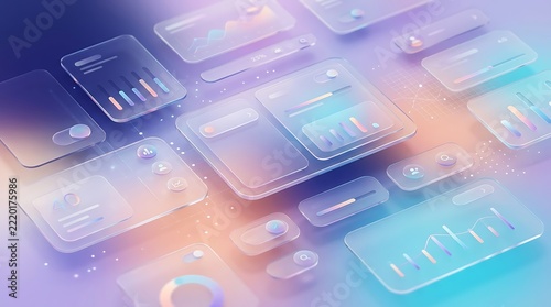 Futuristic digital interface display for technology presentation or