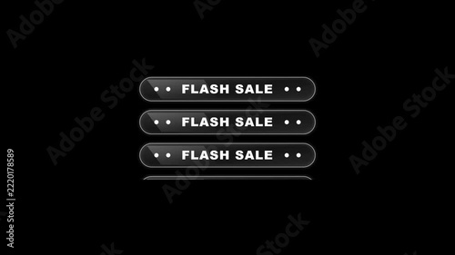 4K Flash Sale Animated Promotional Banners with Glowing Text on Black Background.