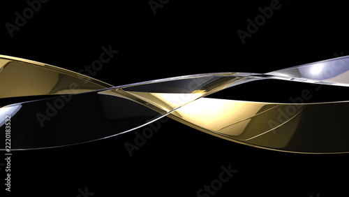 Gold and glass luxury elegant twisting wave design elements