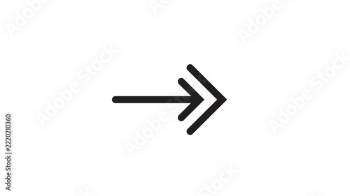 Minimalist black right arrow animation displaying direction on a clean white background.