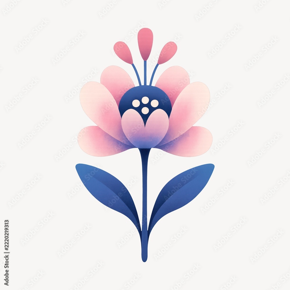 Naklejka premium Elegant gradient flower illustration.