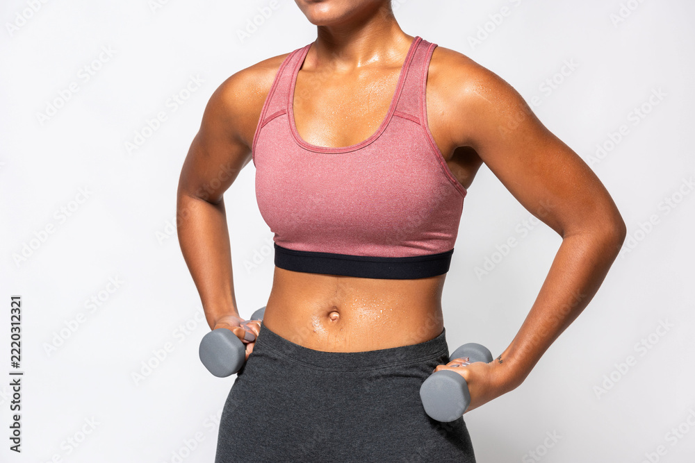 Naklejka premium Fitness strength training woman photo