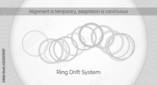 Overlapping Geometric Rings in a Flowing Arrangement