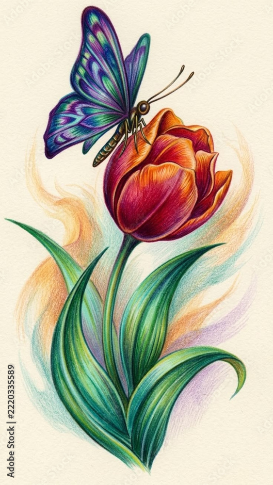 Fototapeta premium watercolor hand drawn watercolor flowers