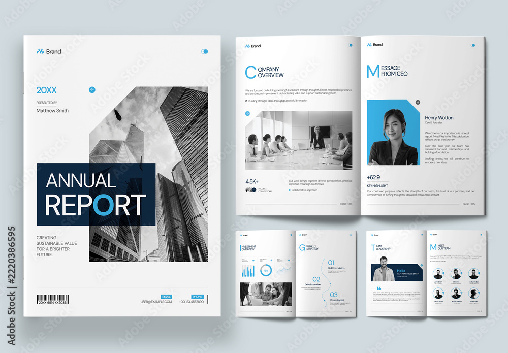Annual Report Brochure Template Design Stock Template | Adobe Stock