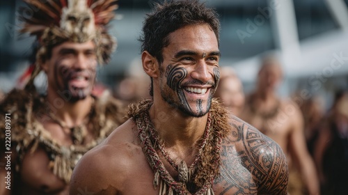 Maori haka performance during New Zealand festival