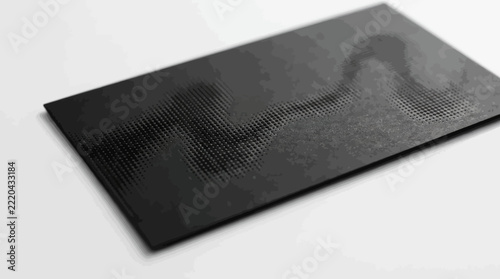 Modern Art Gallery Exhibition with People Viewing Abstract Halftone Wave Mural Vector