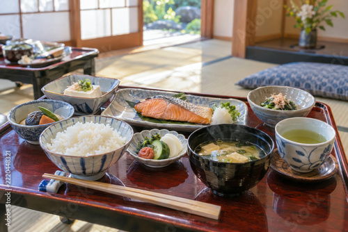 Traditional Japanese Breakfast Tray at a Ryokan