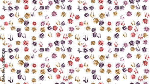 Obraz na plátně Seamless pattern of stylized snowflakes and ornaments