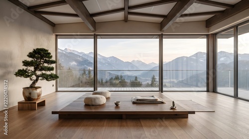 Luxury Yoga and Meditation Studio Interior with Serene Wellness Design
