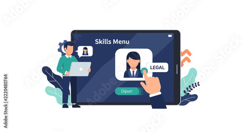 Online Recruitment Concept for Legal Services and Talent Acquisition on Digital Tablet Interface