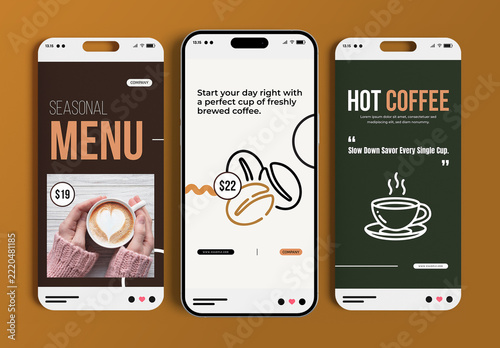 Coffee Shop Cafe Social Media Story Template Design