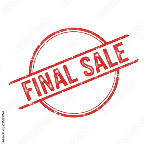 Red final sale rubber stamp impression icon isolated on transparent background