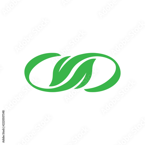 Vector abstract, shape leaves infinity as a logo or symbol