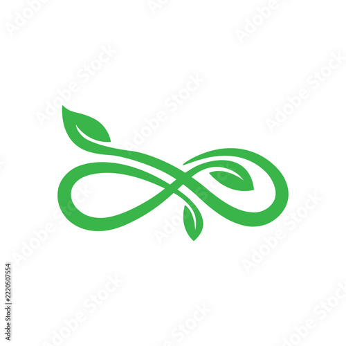 Vector abstract, shape leaves infinity as a logo or symbol