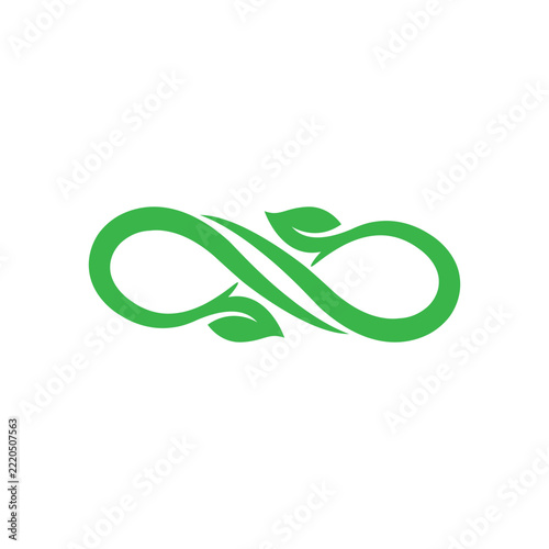 Vector abstract, shape leaves infinity as a logo or symbol