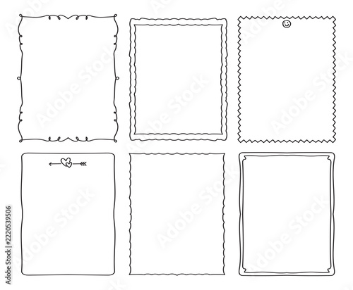 Set of Frame Doodle Isolated on White Background