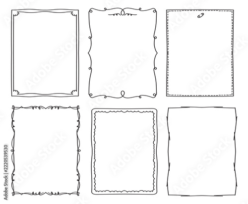 Set of Frame Doodle Isolated on White Background