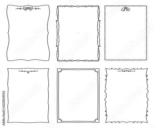 Set of Frame Doodle Isolated on White Background