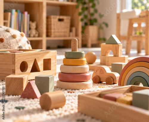 Habitación infantil juguetes en un espacio montessori