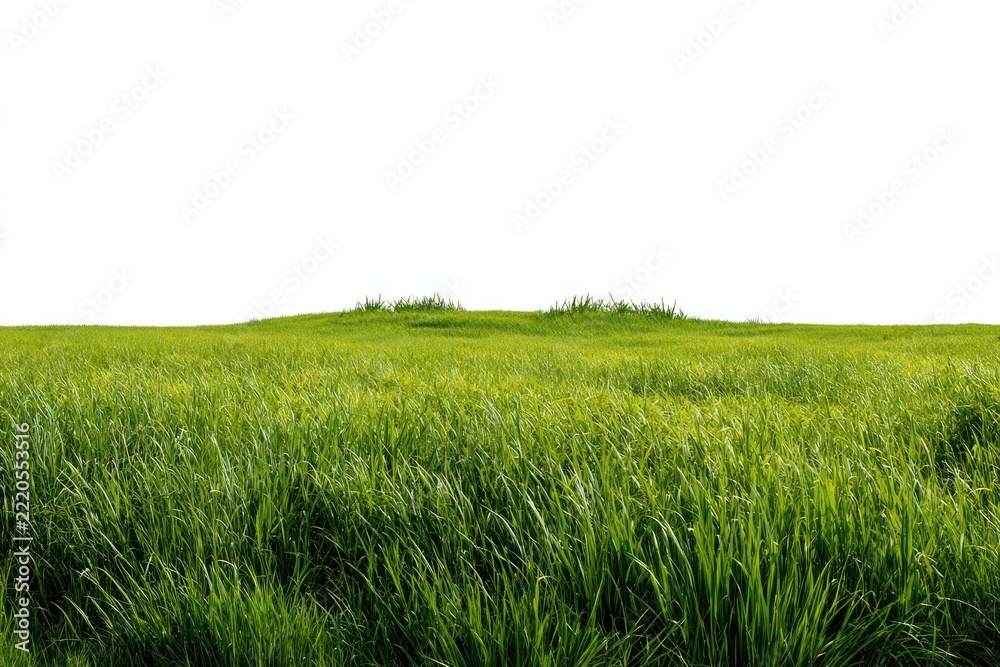 Fototapeta premium Lush green grass field landscape.