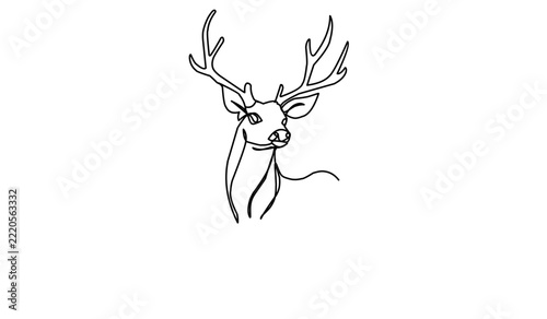 Minimalist line art of a deer head