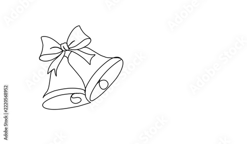 christmas bells line art style. christmas elements