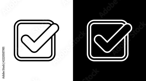 Tick White Icon Set Design