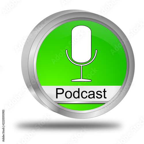 Podcast Button - 3D illustration
