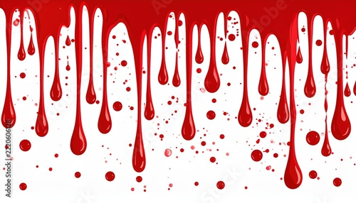 Dark red dripping blood texture with splattered droplets