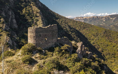 Aerial View of Ancient Armazi Citadel Ruins in Georgia