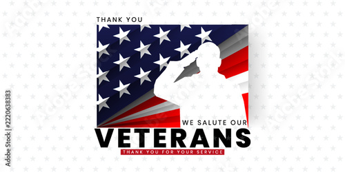 Veterans day poster design concept. Veteran's day illustration with american flag, 11th November, for banners, posters, backgrounds and greetings, Vector illustration