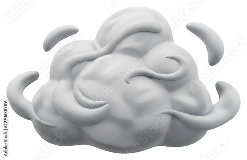 Claymation Cloud with Swirling Wisps and Motion Lines.