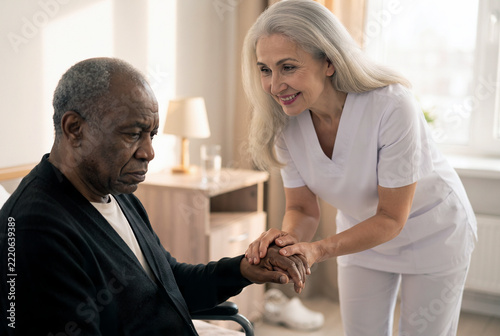  Nurse caring for elderly people