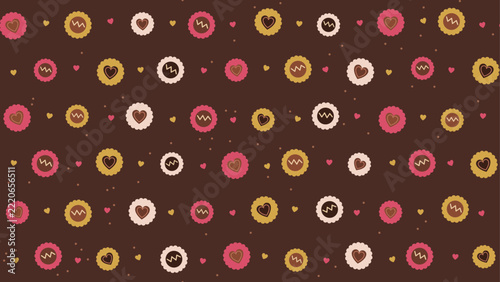 Valentine chocolates and truffles seamless pattern