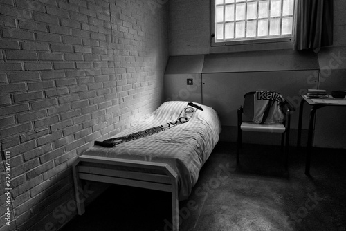 Fotografie Interior prison cell of a Durch Feijenoord soccer fan