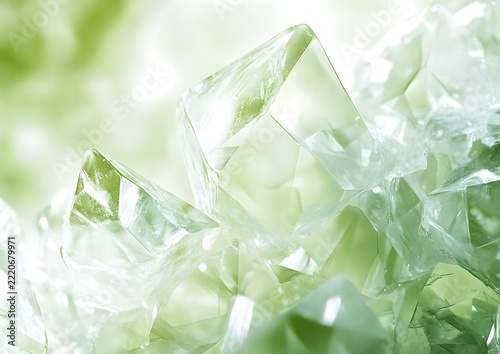 Diamond on green background, luxurious gemstone, brilliant sparkle, elegant contrast concept.

