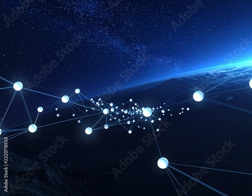 Digital network and connectivity structure over earth horizon