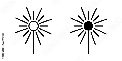 Laser beam icon flat outline in black