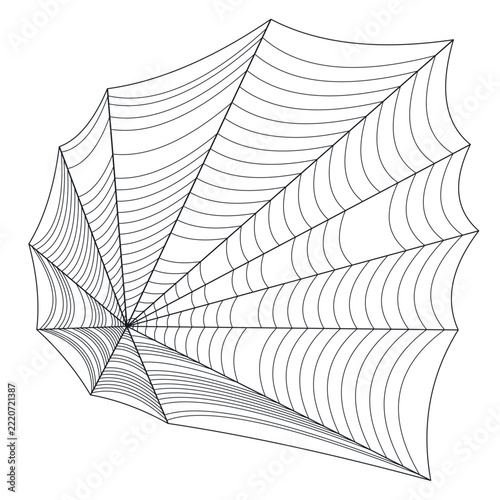 Halloween cobweb. Isolated hand drawn spiderweb for spooky and gothic designs. Perfect decoration for web, print, party themes. Vector line art elements. Illustration of a spider web halloween frame
