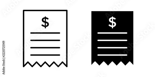 Bill payment icon flat outline in black