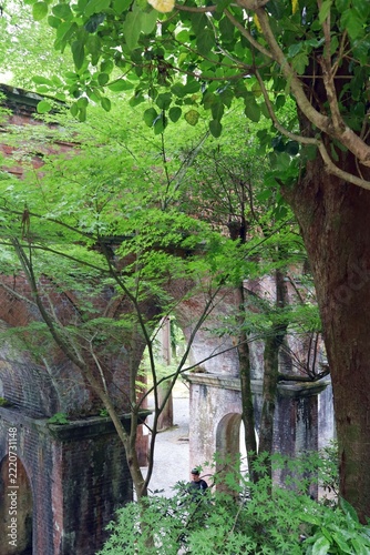 August 12, 2026; Kyoto City, Kyoto Prefecture, Japan.Scenery around the Suirokaku Water Bridge.