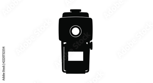 Canvas Print Vintage camera shape presented as a black silhouette