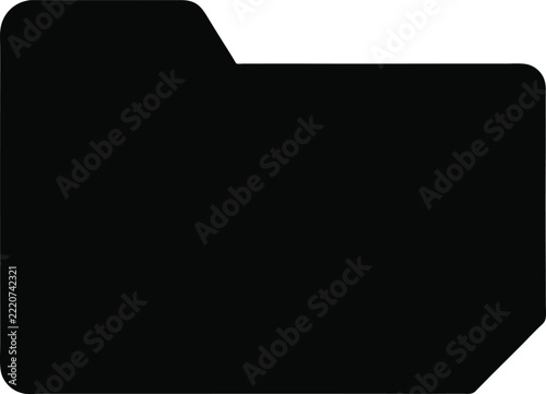 Solid Black Folder Icon for File Managers, Cloud Storage and Project Workspaces