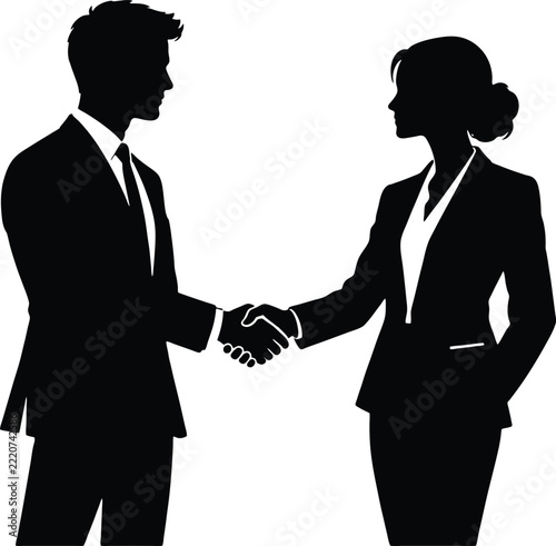 Two Business Professionals Shake Hands to Represent Partnership and Agreement