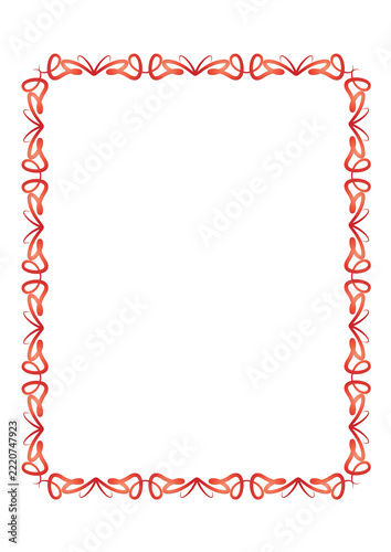 red yellow frame with a border design perfect for greeting cards, scrapbooking.