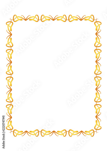 golden frame with a border design perfect for greeting cards, scrapbooking.