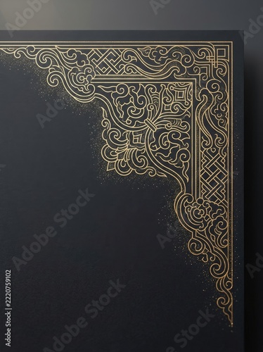 Elegant Black and Gold Corner Decorative Frame