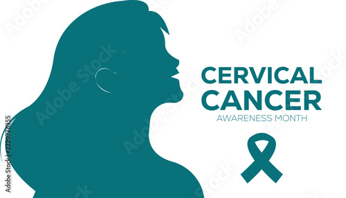 Vector illustration on the theme of Cervical Cancer awareness month observed each year during January. banner, Holiday, poster, card and background design.